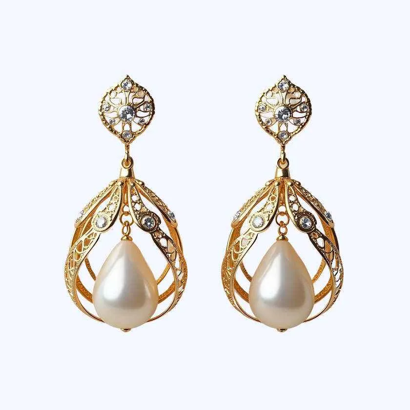 Серьги Silvestra золотые с жемчугом